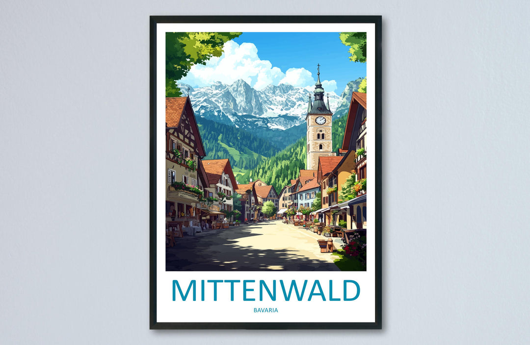 Mittenwald Travel Print Mittenwald Wall Decor Germany Mittenwald Art Mittenwald Wall Art Bavarian Alps Poster Gift Mittenwald Poster Bavaria