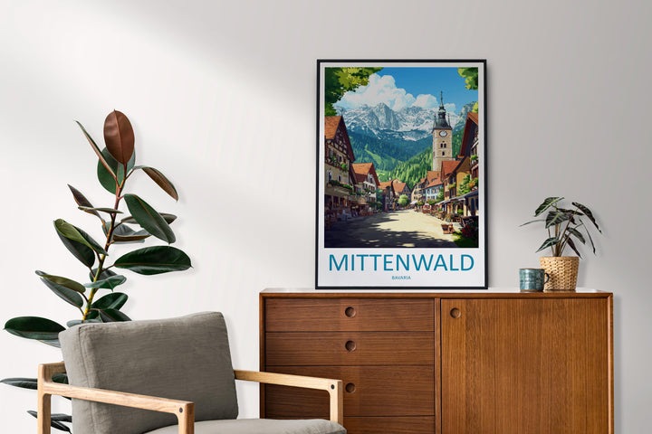 Mittenwald Travel Print Mittenwald Wall Decor Germany Mittenwald Art Mittenwald Wall Art Bavarian Alps Poster Gift Mittenwald Poster Bavaria