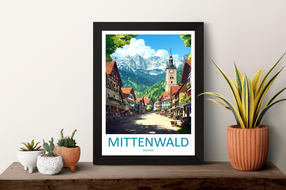 Mittenwald Travel Print Mittenwald Wall Decor Germany Mittenwald Art Mittenwald Wall Art Bavarian Alps Poster Gift Mittenwald Poster Bavaria