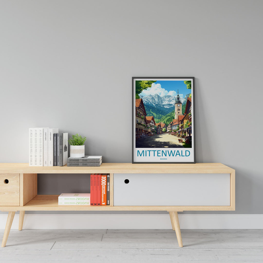 Mittenwald Travel Print Mittenwald Wall Decor Germany Mittenwald Art Mittenwald Wall Art Bavarian Alps Poster Gift Mittenwald Poster Bavaria