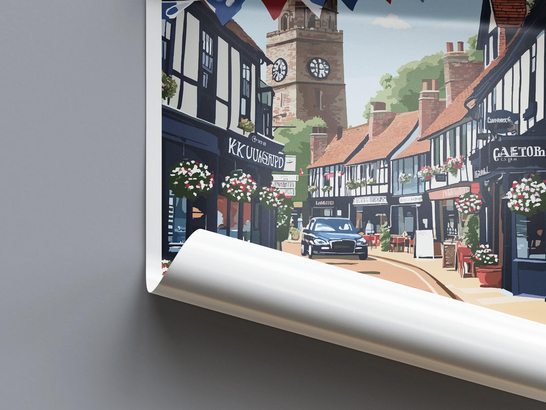 Knutsford Travel Print Knutsford Wall Decor England Knutsford Art Knutsford Wall Art Cheshire Poster Gift for Historic Town Lovers