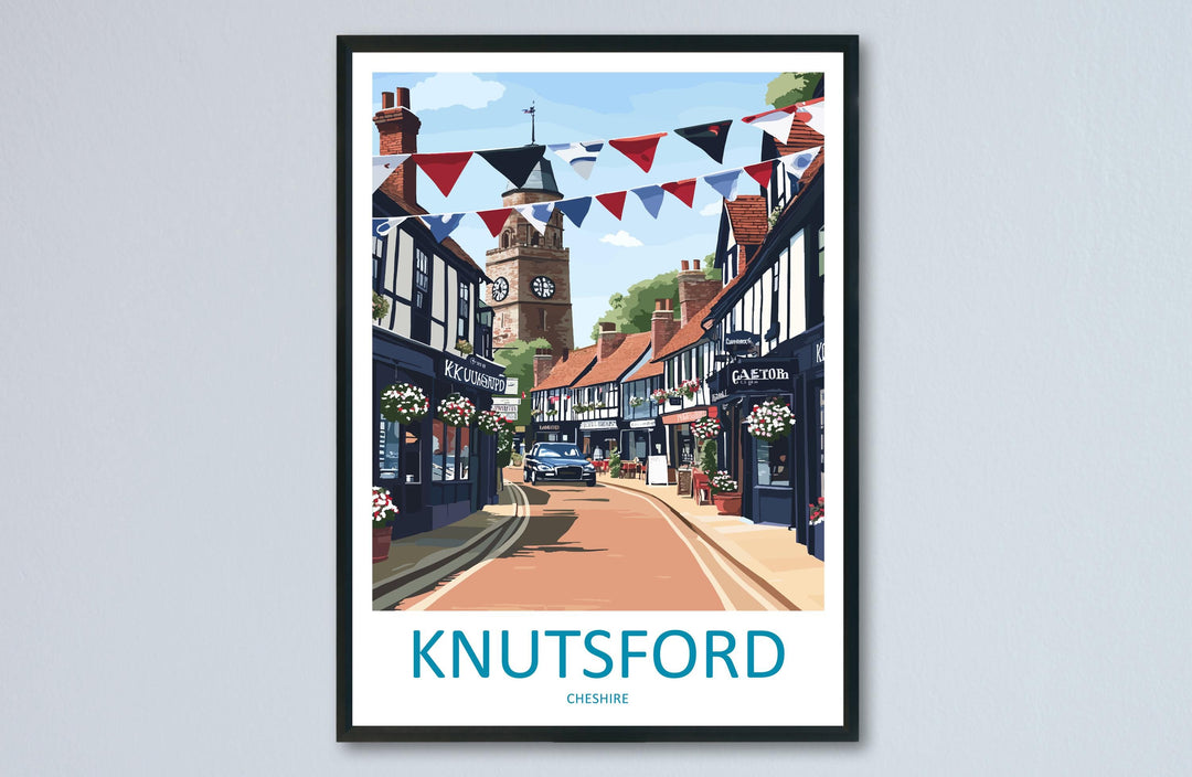 Knutsford Travel Print Knutsford Wall Decor England Knutsford Art Knutsford Wall Art Cheshire Poster Gift for Historic Town Lovers