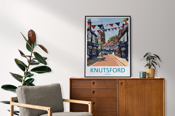 Knutsford Travel Print Knutsford Wall Decor England Knutsford Art Knutsford Wall Art Cheshire Poster Gift for Historic Town Lovers