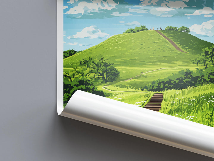 Cahokia Mounds Travel Print Cahokia Mounds Wall Decor Illinois Cahokia Mounds Art Cahokia Mounds Wall Art Poster Gift Cahokia Mounds Print