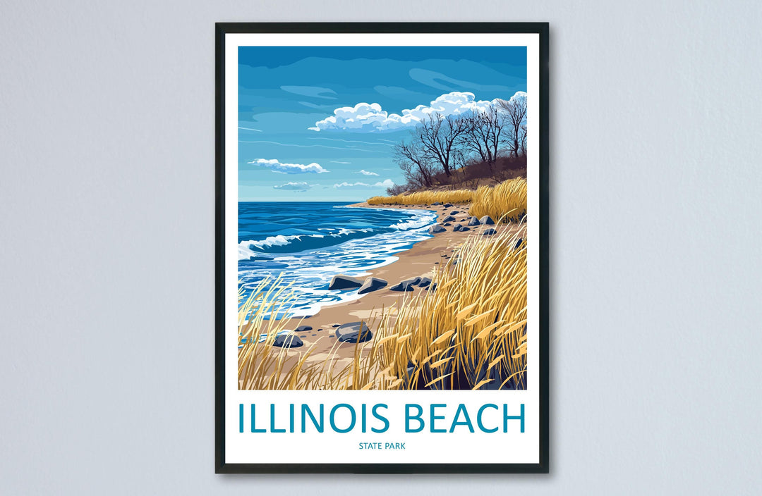 Illinois Beach State Park Travel Print Illinois Beach Wall Decor Illinois Beach Art Illinois Beach Wall Art Illinois Poster Gift Illinois