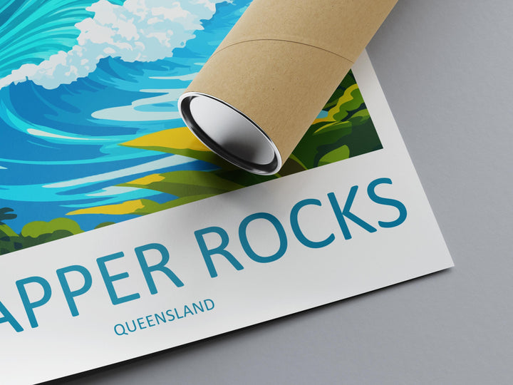 Snapper Rocks Travel Print Snapper Rocks Wall Decor Australia Snapper Rocks Art Snapper Rocks Wall Art Queensland Poster Gift for Surf Lover