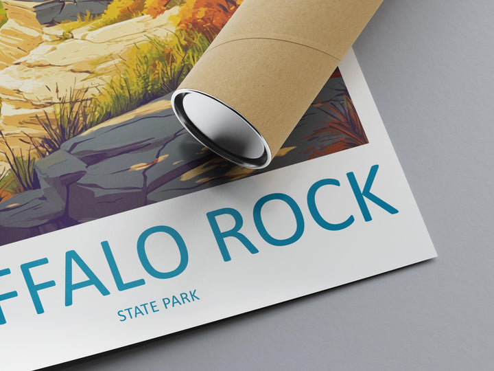 Buffalo Rock State Park Travel Print Buffalo Rock Wall Decor Illinois Buffalo Rock Art Buffalo Rock Wall Art Illinois Poster Gift Nature