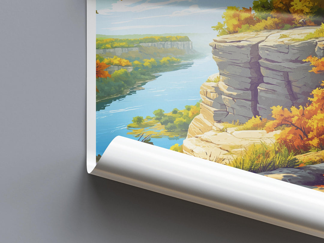 Buffalo Rock State Park Travel Print Buffalo Rock Wall Decor Illinois Buffalo Rock Art Buffalo Rock Wall Art Illinois Poster Gift Nature