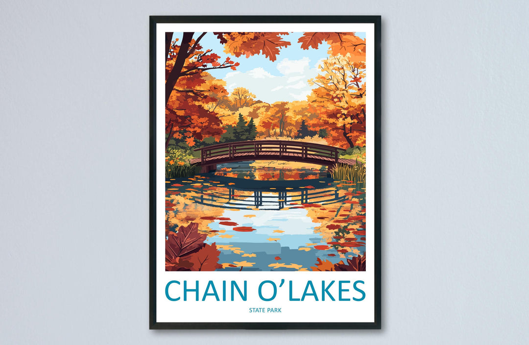 Chain O’Lakes State Park Travel Print Chain O’Lakes Wall Decor Illinois Chain O’Lakes Art Chain O’Lakes Wall Art Illinois Poster Gift
