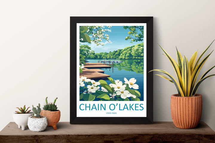 Chain O’Lakes State Park Travel Print Chain O’Lakes Wall Decor Illinois Chain O’Lakes Art Chain O’Lakes Wall Art Illinois Poster Gift