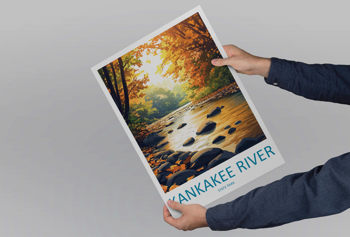 Kankakee River State Park Travel Print Kankakee River Wall Decor Illinois Kankakee River Art Kankakee River Wall Art Illinois Poster