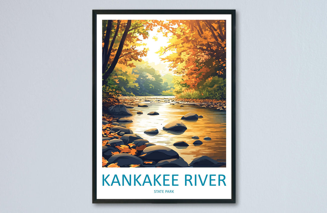 Kankakee River State Park Travel Print Kankakee River Wall Decor Illinois Kankakee River Art Kankakee River Wall Art Illinois Poster