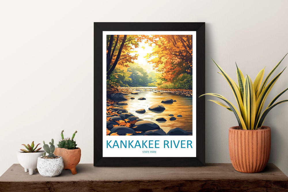 Kankakee River State Park Travel Print Kankakee River Wall Decor Illinois Kankakee River Art Kankakee River Wall Art Illinois Poster