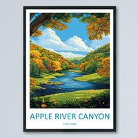 Apple River Canyon State Park Travel Print Apple River Wall Decor Illinois Apple River Art Apple River Wall Art Poster Apple River Art