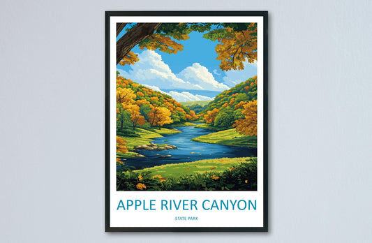 Apple River Canyon State Park Travel Print Apple River Wall Decor Illinois Apple River Art Apple River Wall Art Poster Apple River Art