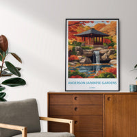 Anderson Japanese Gardens Travel Print Anderson Gardens Wall Decor Illinois Anderson Gardens Art Anderson Japanese Gardens Wall Art Poster