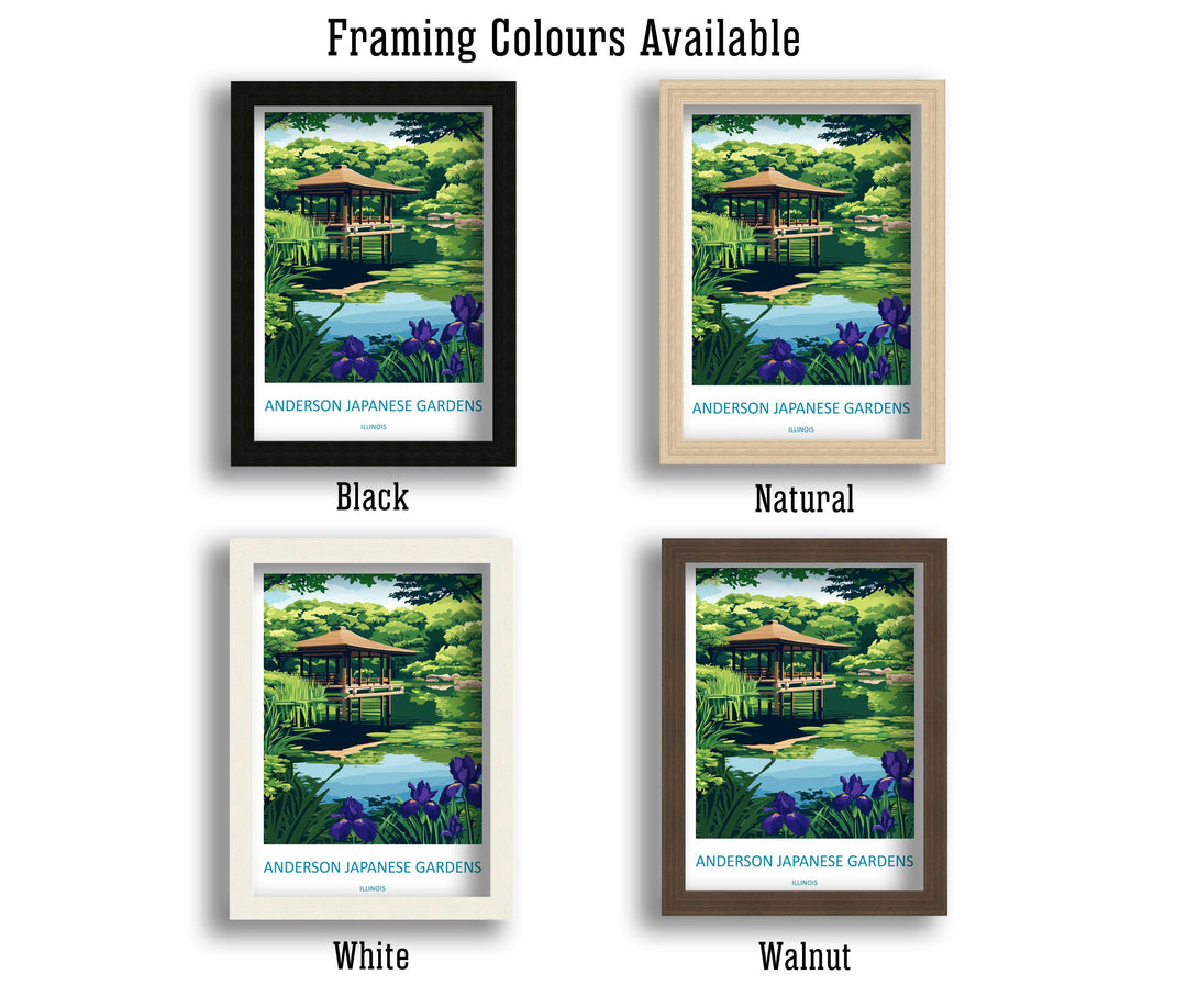 Anderson Japanese Gardens Travel Print Anderson Gardens Wall Decor Illinois Anderson Gardens Art Anderson Japanese Gardens Wall Art Poster