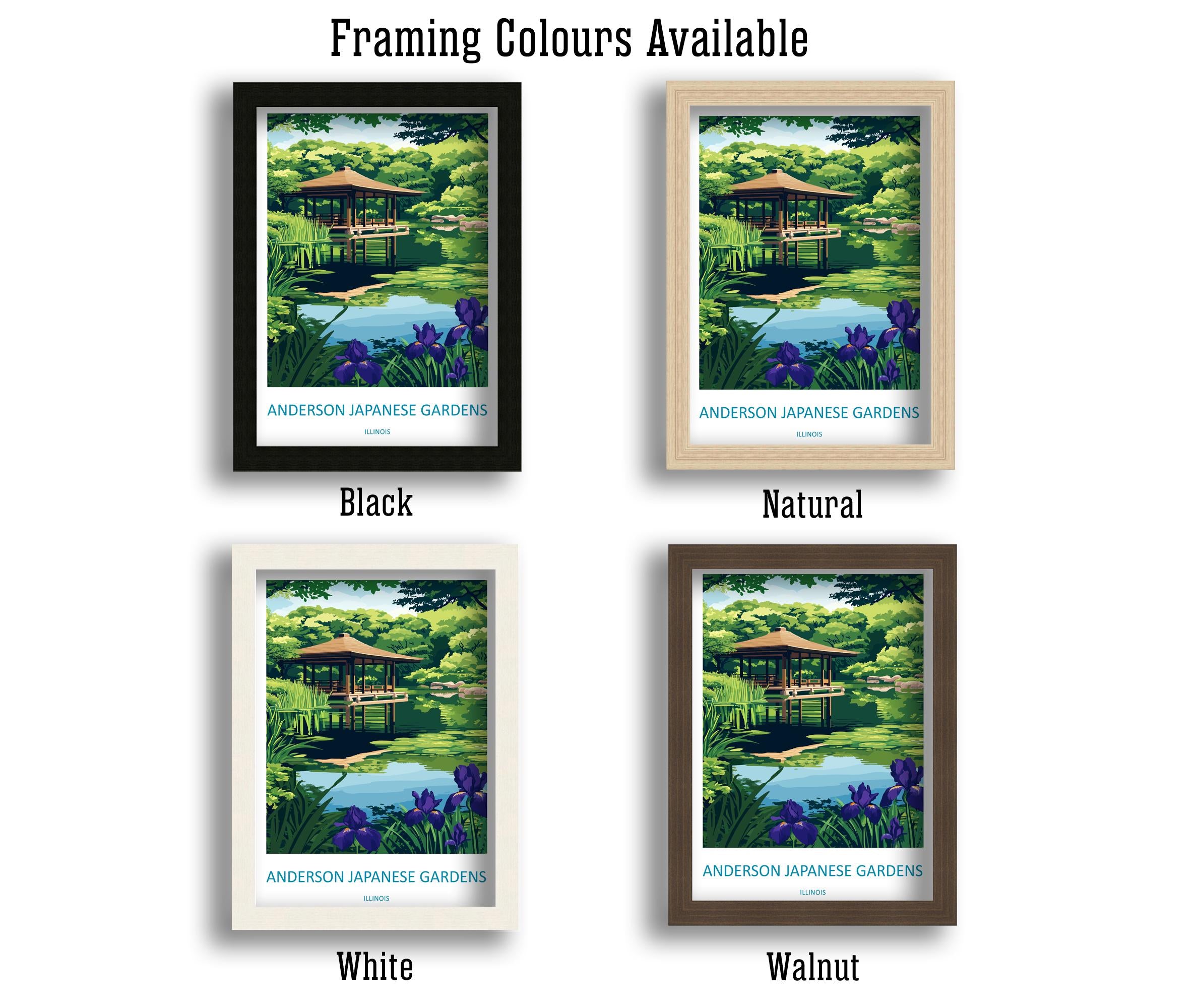 Anderson Japanese Gardens Travel Print Anderson Gardens Wall Decor Illinois Anderson Gardens Art Anderson Japanese Gardens Wall Art Poster