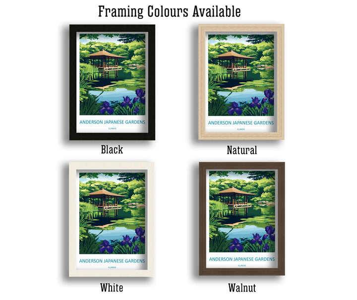 Anderson Japanese Gardens Travel Print Anderson Gardens Wall Decor Illinois Anderson Gardens Art Anderson Japanese Gardens Wall Art Poster