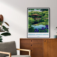 Anderson Japanese Gardens Travel Print Anderson Gardens Wall Decor Illinois Anderson Gardens Art Anderson Japanese Gardens Wall Art Poster