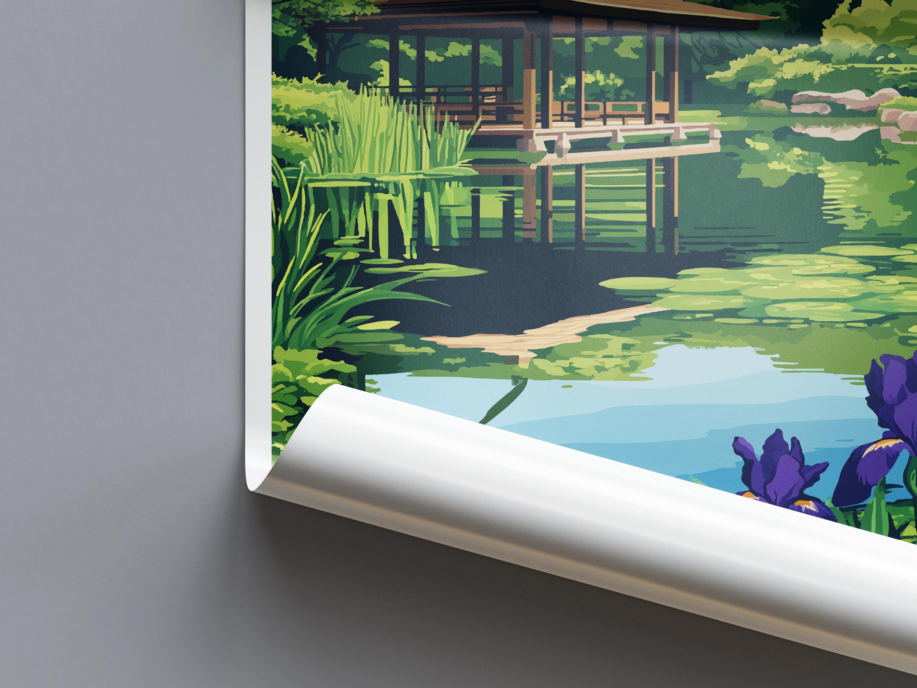 Anderson Japanese Gardens Travel Print Anderson Gardens Wall Decor Illinois Anderson Gardens Art Anderson Japanese Gardens Wall Art Poster