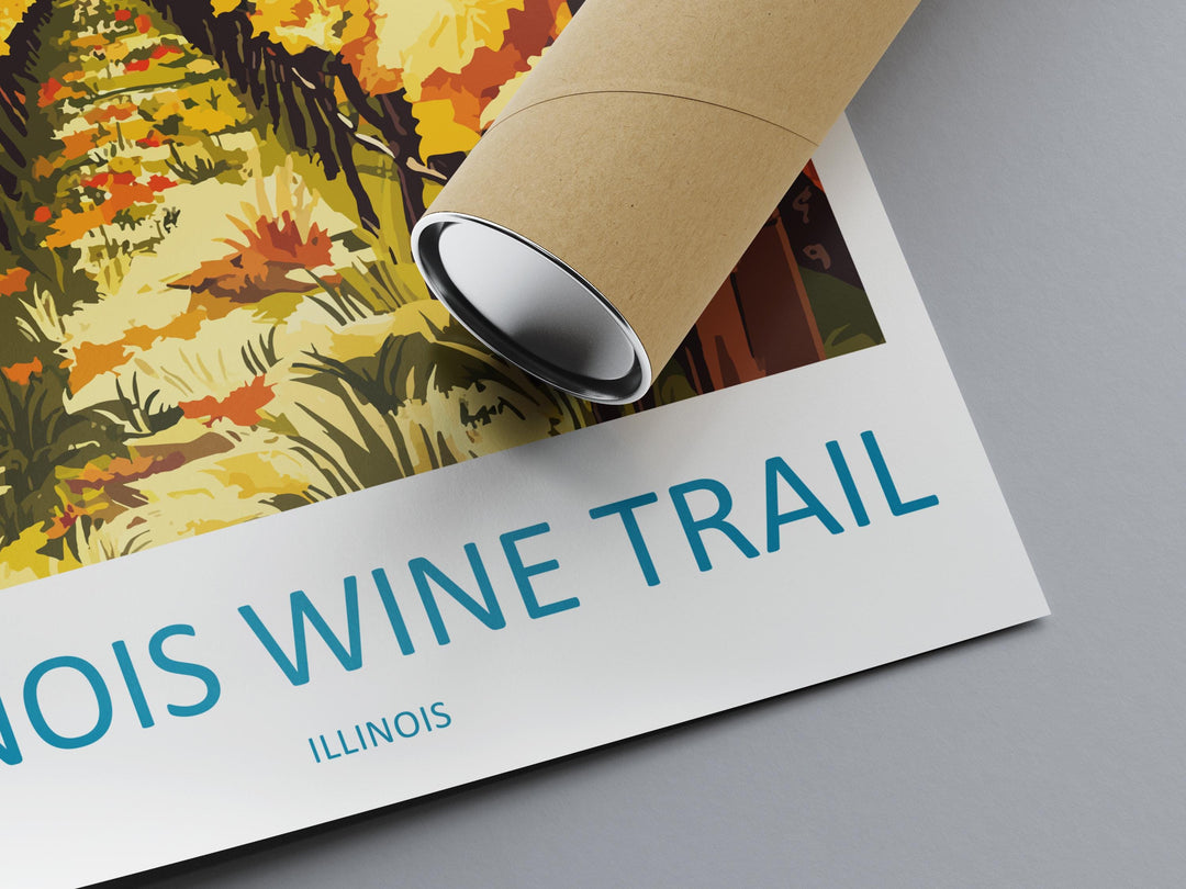 Southern Illinois Wine Trail Travel Print Southern Illinois Wall Decor Illinois Wine Trail Art Illinois Wall Art Poster Gift for Wine Lovers