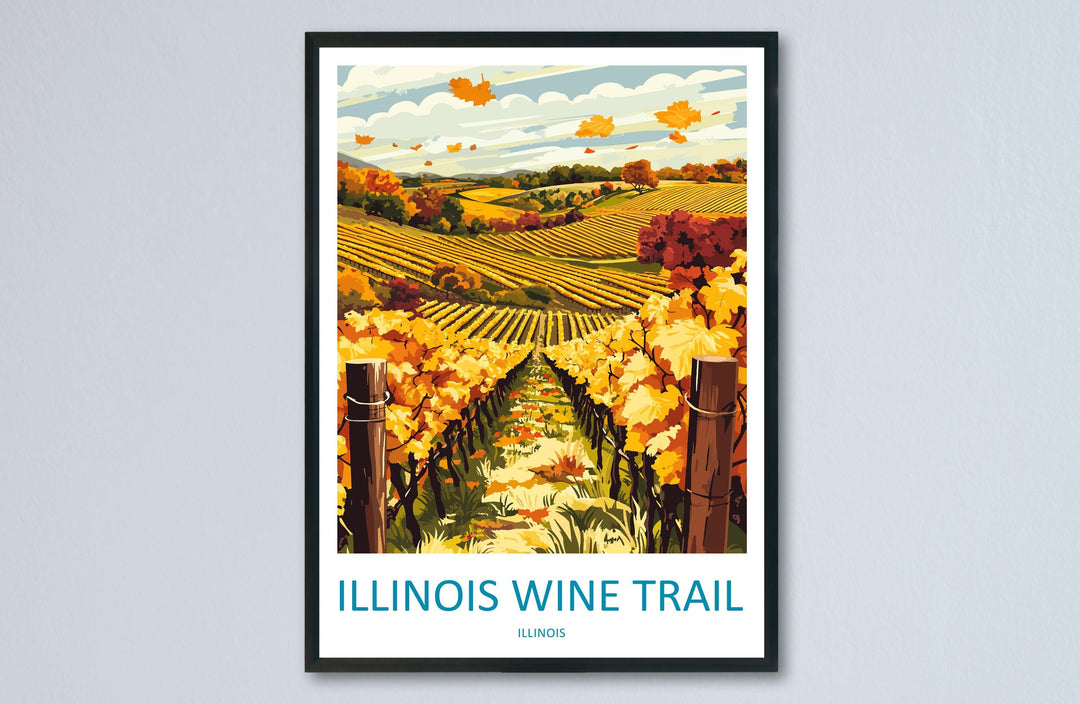Southern Illinois Wine Trail Travel Print Southern Illinois Wall Decor Illinois Wine Trail Art Illinois Wall Art Poster Gift for Wine Lovers