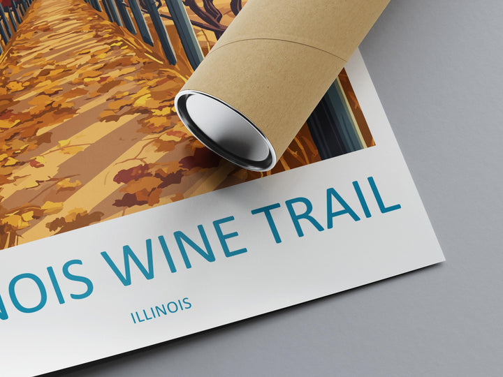 Southern Illinois Wine Trail Travel Print Southern Illinois Wall Decor Illinois Wine Trail Art Illinois Wall Art Poster Gift for Wine Lovers