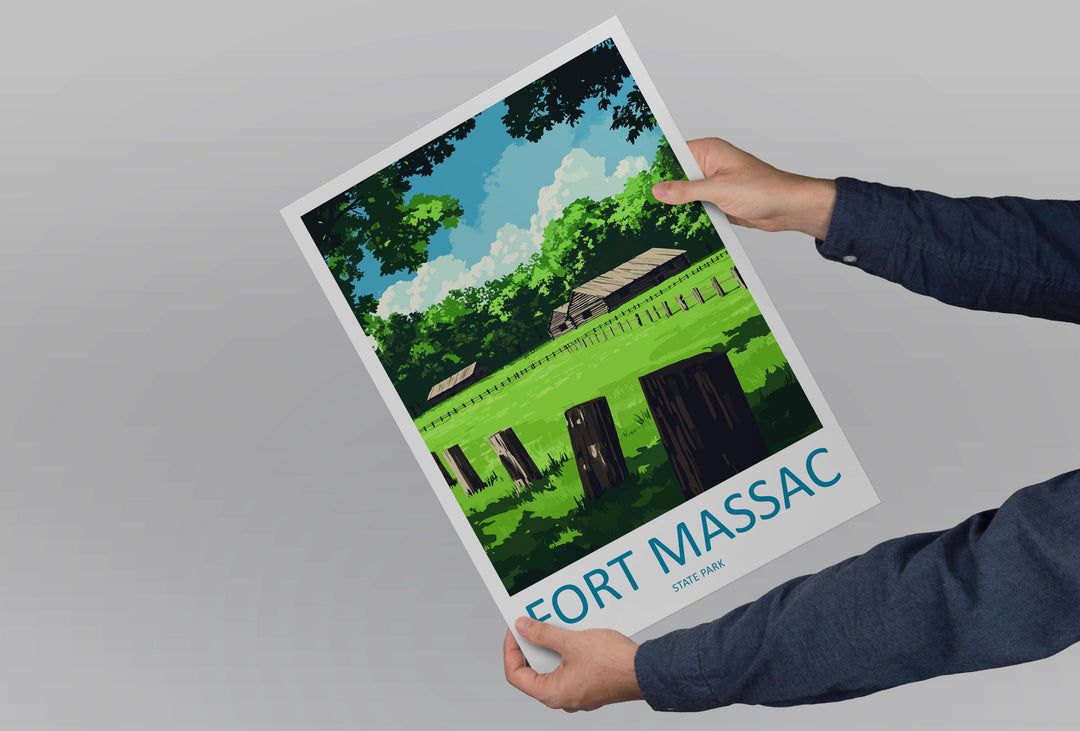 Fort Massac State Park Travel Print Fort Massac Wall Decor Illinois Fort Massac Art Fort Massac Wall Art Poster Gift for History Lovers