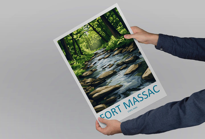 Fort Massac State Park Travel Print Fort Massac Wall Decor Illinois Fort Massac Art Fort Massac Wall Art Poster Gift for History Lovers