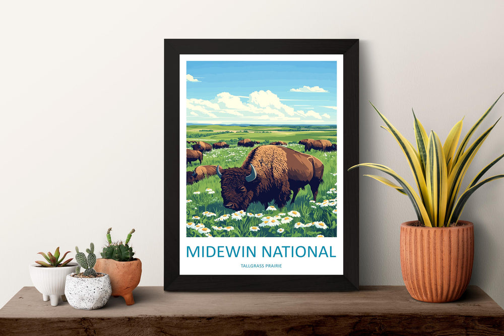 Midewin National Tallgrass Prairie Travel Print Midewin Wall Decor Illinois Midewin Art Midewin Wall Art Poster Gift Nature Prairie Lovers