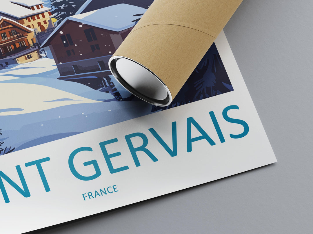 Saint Gervais Travel Print Saint Gervais Wall Decor France Saint Gervais Art Saint Gervais Wall Art French Alps Poster Gift Mountain Lovers