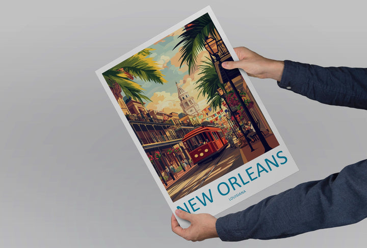 New Orleans French Quarter Travel Print French Quarter Wall Decor Louisiana French Quarter Art New Orleans Wall Art Poster Gift Jazz Lovers