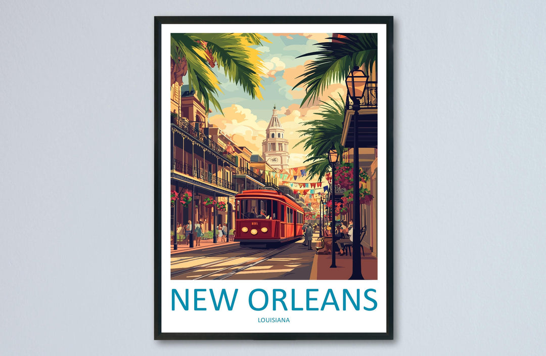 New Orleans French Quarter Travel Print French Quarter Wall Decor Louisiana French Quarter Art New Orleans Wall Art Poster Gift Jazz Lovers
