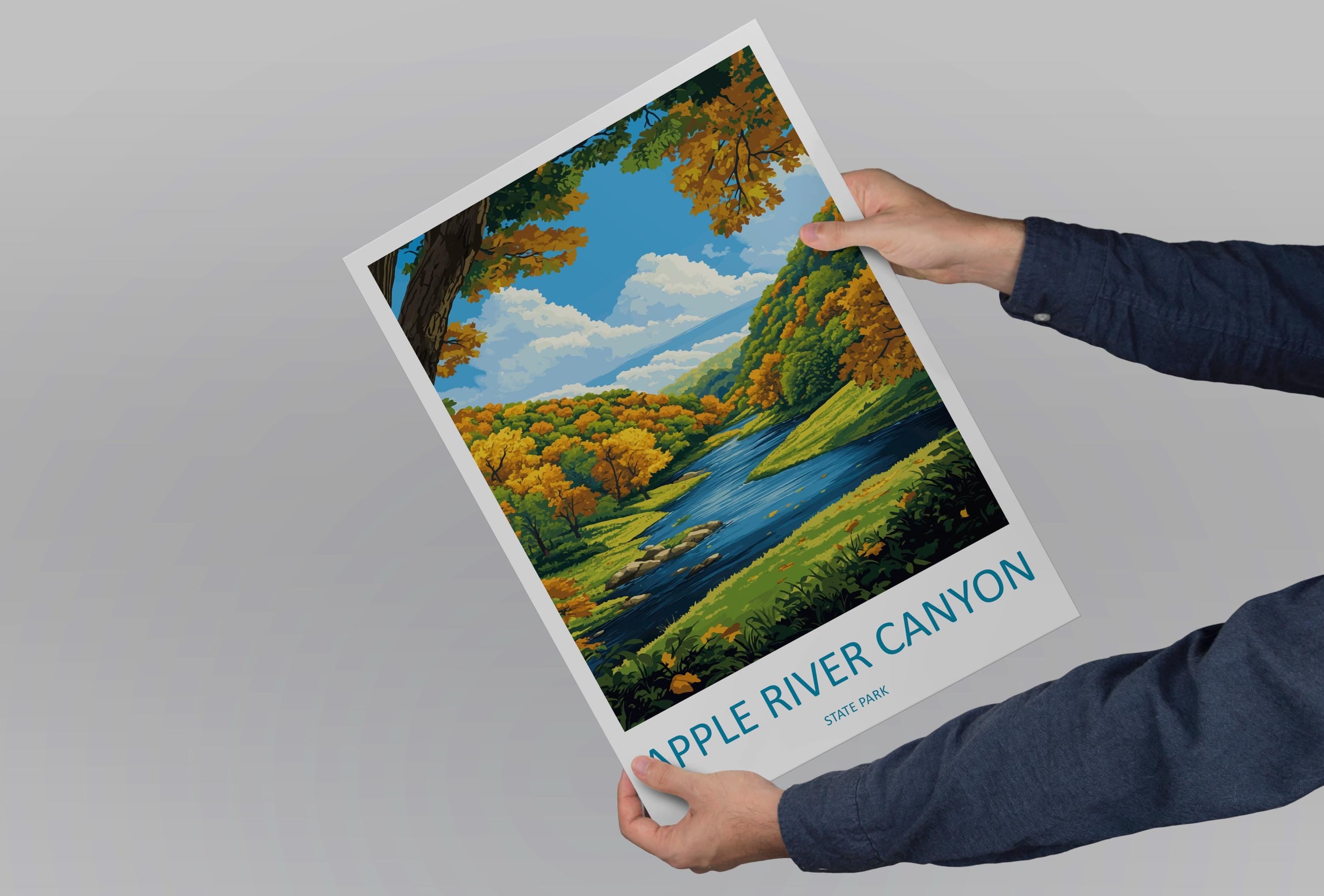 Apple River Canyon State Park Travel Print Apple River Wall Decor Illinois Apple River Art Apple River Wall Art Poster Gift Nature Lovers