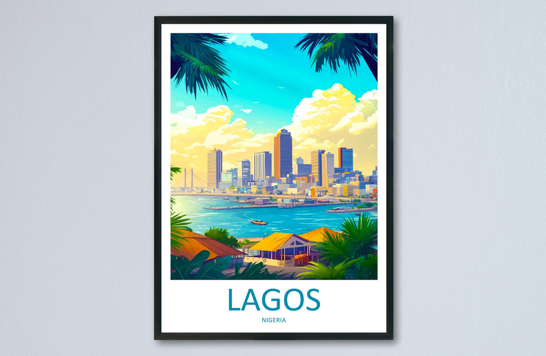Lagos Nigeria Travel Print Lagos Wall Decor Nigeria Lagos Art Lagos Wall Art Africa Poster Gift for City Lagos Nigeria Travel Print Africa