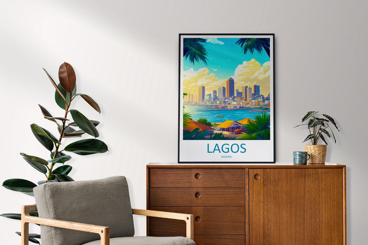 Lagos Nigeria Travel Print Lagos Wall Decor Nigeria Lagos Art Lagos Wall Art Africa Poster Gift for City Lagos Nigeria Travel Print Africa