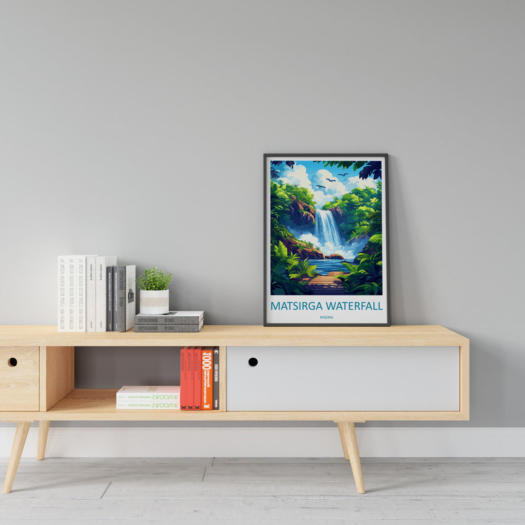 Matsirga Waterfalls Travel Print Matsirga Wall Decor Nigeria Matsirga Art Matsirga Wall Art Africa Poster Gift Matsirga Nigeria Africa Print