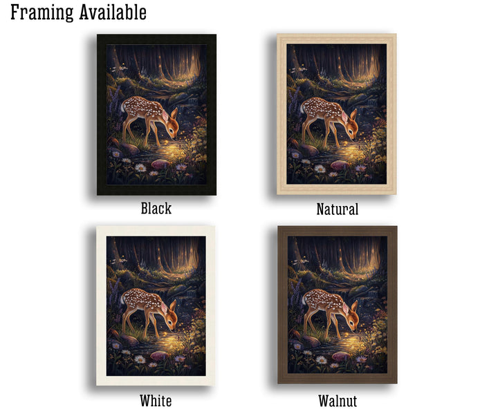 Deer in Woodland Print | Vintage Cottagecore Wall Art