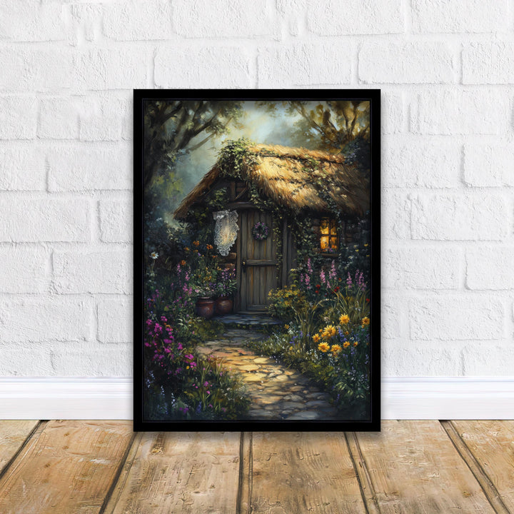 Vintage Witch Cottage Art Print, Gothic Academia Decor