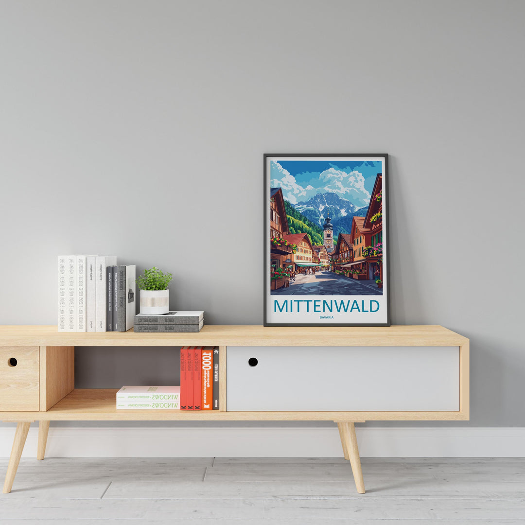 Mittenwald Travel Print Mittenwald Wall Decor Germany Mittenwald Art Mittenwald Wall Art Bavarian Alps Poster Gift Mittenwald Poster Bavaria