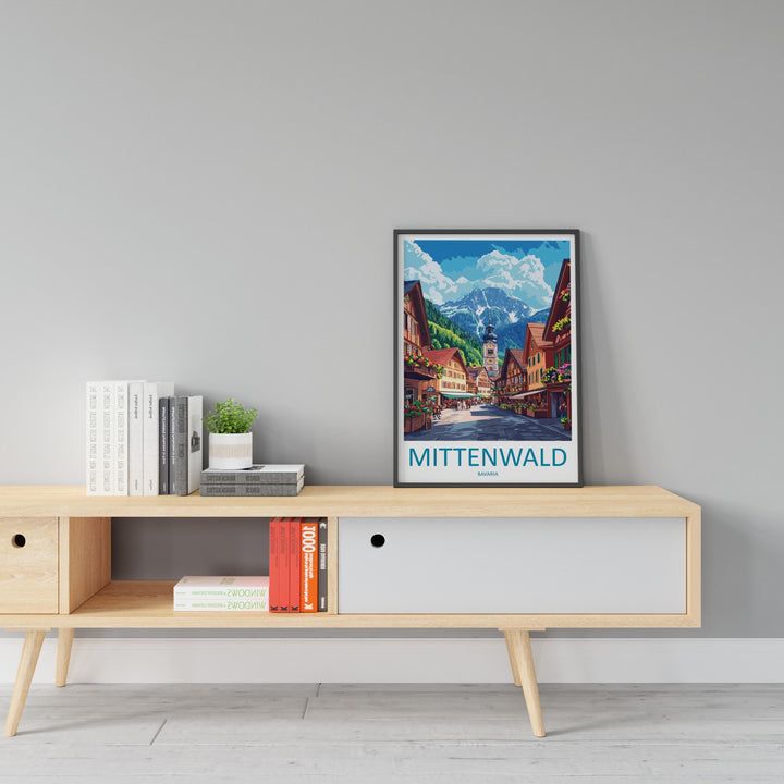 Mittenwald Travel Print Mittenwald Wall Decor Germany Mittenwald Art Mittenwald Wall Art Bavarian Alps Poster Gift Mittenwald Poster Bavaria