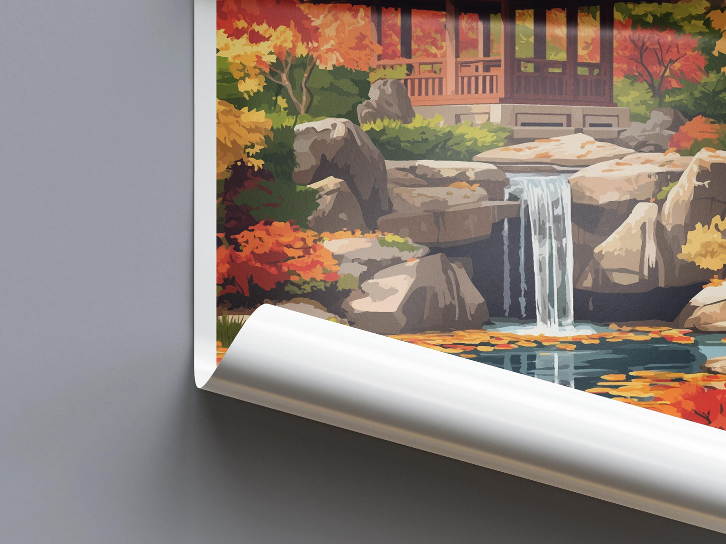 Anderson Japanese Gardens Travel Print Anderson Gardens Wall Decor Illinois Anderson Gardens Art Anderson Japanese Gardens Wall Art Poster