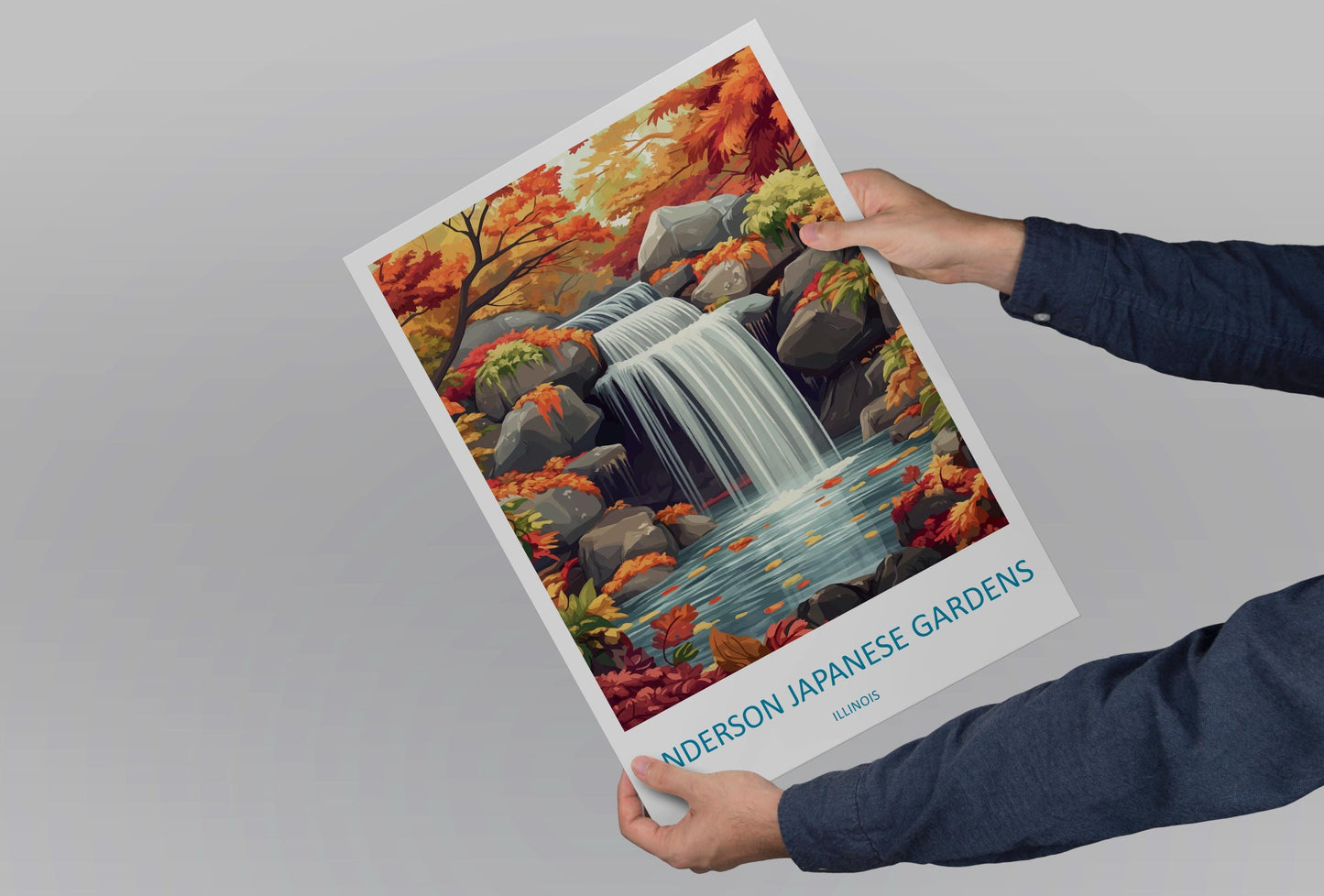 Anderson Japanese Gardens Travel Print Anderson Gardens Wall Decor Illinois Anderson Gardens Art Anderson Japanese Gardens Wall Art Poster