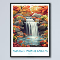 Anderson Japanese Gardens Travel Print Anderson Gardens Wall Decor Illinois Anderson Gardens Art Anderson Japanese Gardens Wall Art Poster