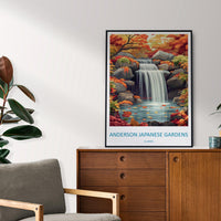 Anderson Japanese Gardens Travel Print Anderson Gardens Wall Decor Illinois Anderson Gardens Art Anderson Japanese Gardens Wall Art Poster