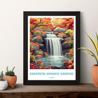Anderson Japanese Gardens Travel Print Anderson Gardens Wall Decor Illinois Anderson Gardens Art Anderson Japanese Gardens Wall Art Poster