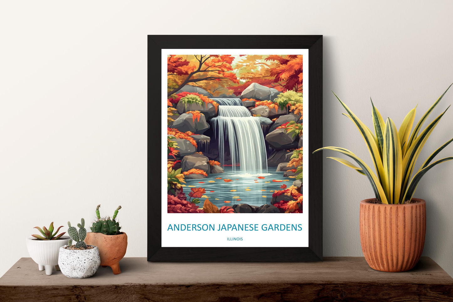 Anderson Japanese Gardens Travel Print Anderson Gardens Wall Decor Illinois Anderson Gardens Art Anderson Japanese Gardens Wall Art Poster