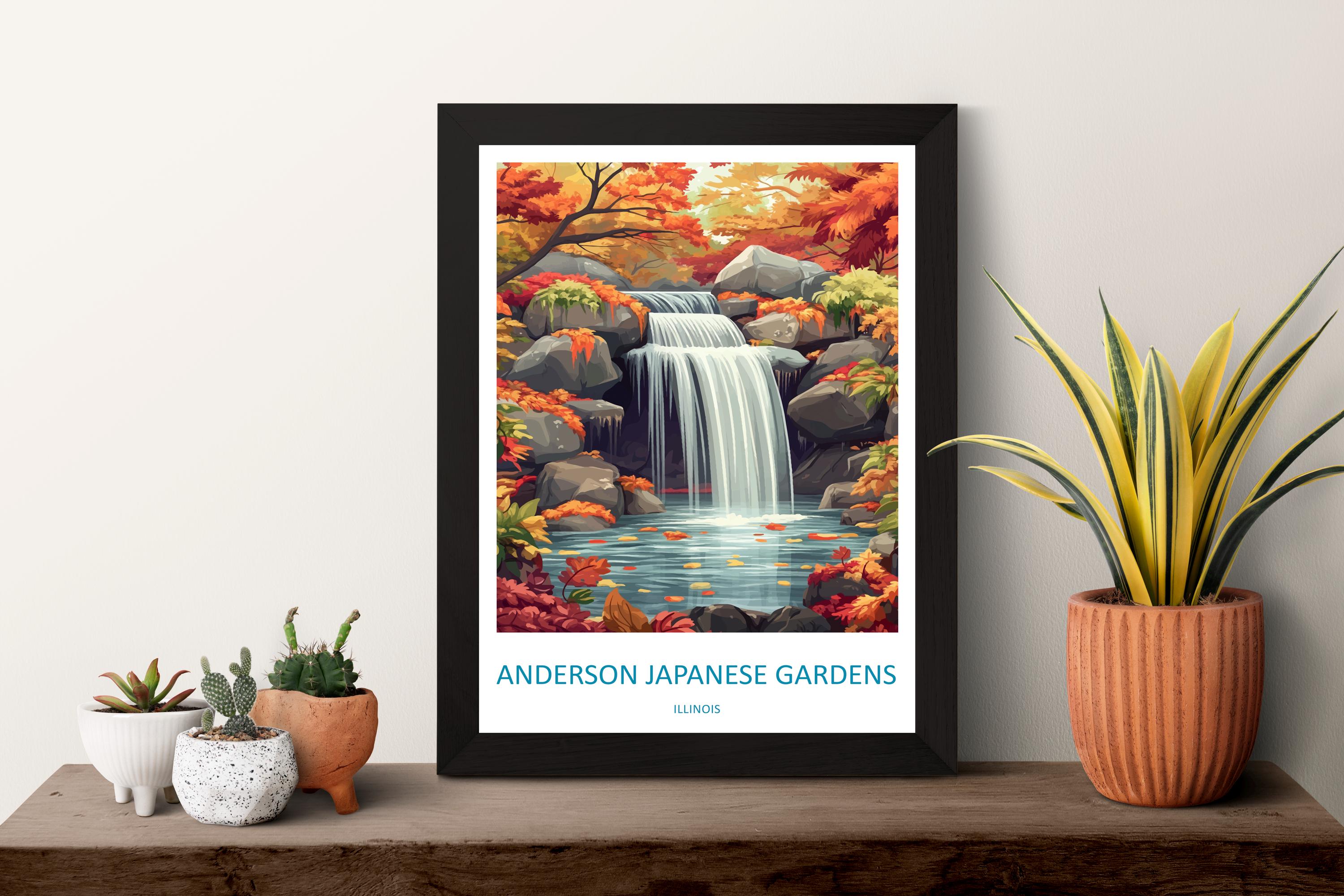 Anderson Japanese Gardens Travel Print Anderson Gardens Wall Decor Illinois Anderson Gardens Art Anderson Japanese Gardens Wall Art Poster