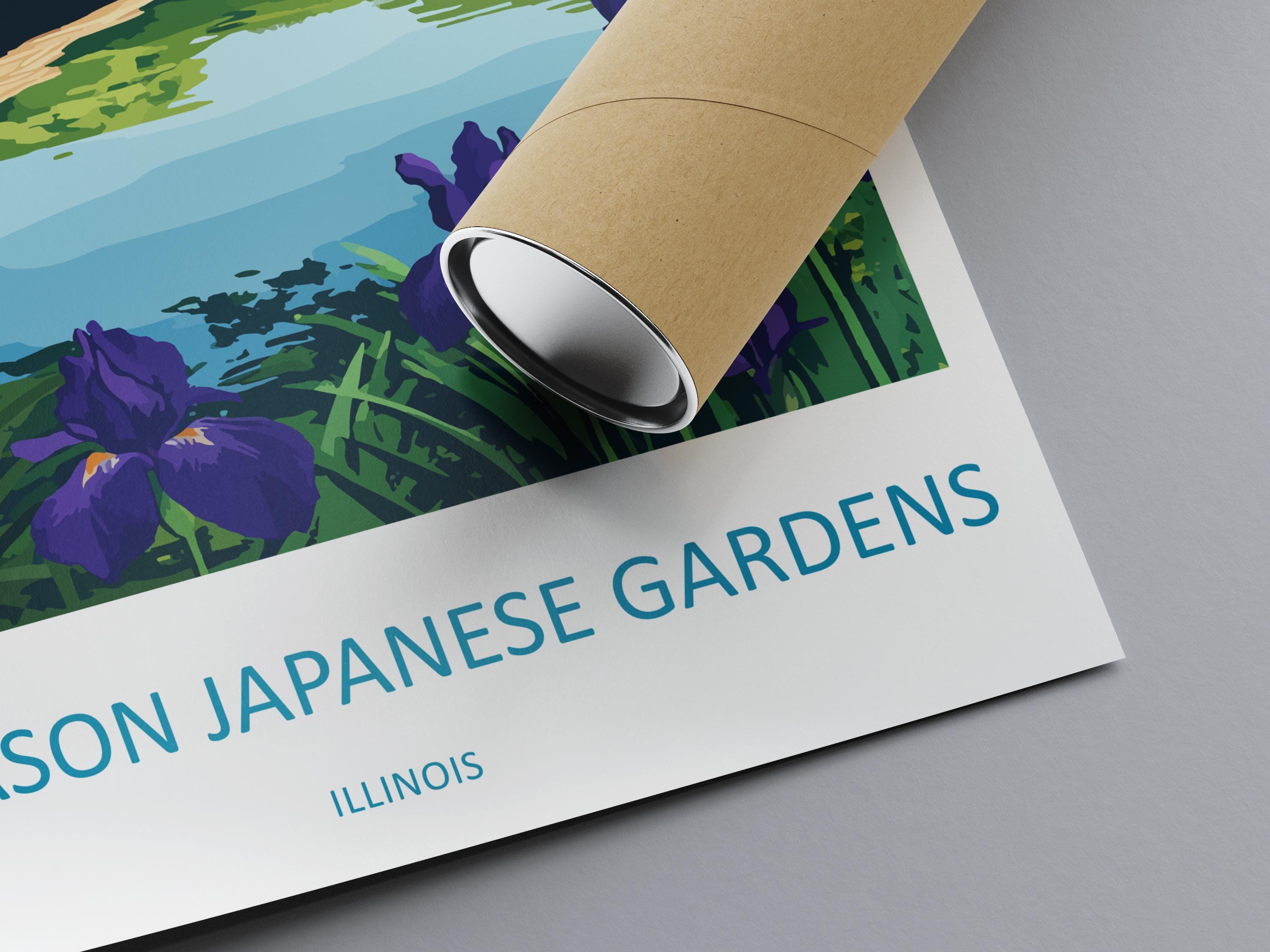 Anderson Japanese Gardens Travel Print Anderson Gardens Wall Decor Illinois Anderson Gardens Art Anderson Japanese Gardens Wall Art Poster